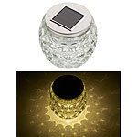 Lunartec Solar-LED-Windlicht aus Glas, mit tollem Lichtmuster, IP44, Ø 10 cm Lunartec 