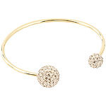 St. Leonhard Armreif, Kugel-Enden mit Kristall-Verzierung, vergoldet St. Leonhard Armreifen