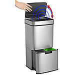 infactory Design-Mülltrenn-System mit Sensor, 4 Behälter, Edelstahl, 72 Liter infactory Mülltrenn-Systeme mit Sensor