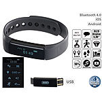 newgen medicals Fitness-Armband mit Bluetooth & Nachrichtenanzeige (Versandrückläufer) newgen medicals Fitness-Armbänder mit Bluetooth und Nachrichtenanzeigen