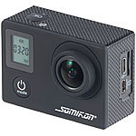 Somikon Einsteiger-4K-Action-Cam, WLAN, 2 Displays, Full HD 60 B./Sek., IP68 Somikon UHD-Action-Cams