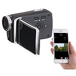Somikon Full-HD-Camcorder mit 7,6-cm-Touch-Display (3"), WLAN, App-Steuerung Somikon