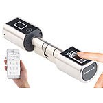 VisorTech Elektronischer Tür-Schließzylinder mit Gateway, Fingerprint-Scanner VisorTech Elektronischer Tür-Schließzylinder mit Fingerabdruck-Sensor