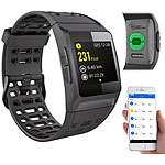 newgen medicals GPS-Sportuhr, Bluetooth, Fitness, Puls, Nachrichten, Farbdisplay, IP68 newgen medicals Fitness-Armbänder mit Herzfrequenz-Messung und GPS-Streckenaufzeichnung