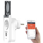 Luminea Home Control Smarte WLAN-Outdoor-Steckdose, Energiekostenmesser, App, IP44 Luminea Home Control