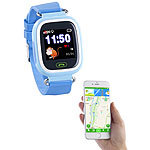 TrackerID Kinder-Smartwatch, Telefon, GPS-, GSM-, WiFi-Tracking, SOS-Taste, blau TrackerID Kinder-Smartwatches mit Tracking per GPS & GSM/LBS
