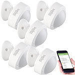Luminea Home Control 5er-Set WLAN-PIR-Bewegungsmelder mit App, weltweite Benachrichtigung Luminea Home Control WLAN-PIR-Bewegungsmelder mit weltweiter Benachrichtigung per App