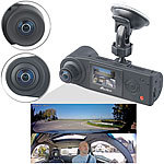 NavGear Full-HD-Dashcam mit 2 Kameras, Versandrückläufer NavGear 360°-Dashcams mit 2 Objektiven und G-Sensor