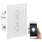 Luminea Home Control Touch-Dreifach-Lichtschalter, komp. zu Amazon Alexa & Google Assistant Luminea Home Control WLAN-Lichttaster