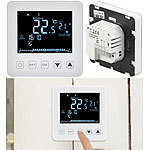revolt Wand-Thermostat für Fußbodenheizung, LCD, Touch-Tasten, programmierbar revolt