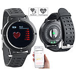 newgen medicals Fitness-Uhr, Touch-Farbdisplay, Blutdruck- & Herzfrequenzanzeige, IP67 newgen medicals Fitness-Armbänder mit Herzfrequenz-Messung und Nachrichtenanzeige