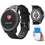 newgen medicals Fitness-Uhr mit Bluetooth, Herzfrequenz- und EKG-Anzeige, App, IP67 newgen medicals Fitness-Armband mit Blutdruck-Anzeige und EKG-Aufzeichnung