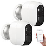 VisorTech 2 IP-&Uuml;berwachungskameras, Full HD, WLAN, App, Batterie-Betrieb, IP54 VisorTech Batteriebetriebene IP-Full-HD-&Uuml;berwachungskameras mit App