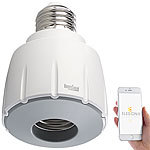 Luminea Home Control Smarte WLAN-E27-Lampenfassung, für Amazon Alexa & Google Assistant Luminea Home Control WLAN-Lampensockel-Adapter E27