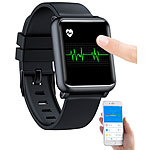 newgen medicals Fitness-Uhr mit Blutdruckanzeige, Bluetooth, Touchdisplay, IP68 newgen medicals Fitness-Armbänder mit Blutdruck-Anzeige und EKG-Aufzeichnung