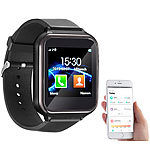 simvalley MOBILE 2in1-Handy-Uhr & Smartwatch für Android, Touch-Display, Bluetooth, App simvalley MOBILE Handy-Smartwatches mit Bluetooth