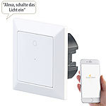 Luminea Home Control Lichttaster mit WLAN, App, kompat. zu Siri, Alexa & Google Assistant Luminea Home Control WLAN-Lichttaster