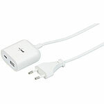 revolt 2-Port-USB-Netzteil mit 150-cm-Kabel und Smart-Power-Technologie, 12 W revolt Mehrfach-USB-Netzteile für Steckdose 