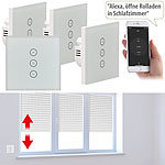 Luminea Home Control 4er-Set Rollladen-Touch-Unterputz-Steuerung, App & Sprachsteuerung Luminea Home Control