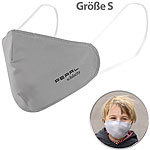 PEARL 4er-Set Mund-Nasen-Stoffmasken mit Filter-Textil, waschbar, Gr. S PEARL Kinder Mund-& Nasen-Stoffmasken