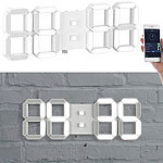 Lunartec Dimmbare LED-Tisch- & Wanduhr, Temperatur-Anzeige, Wecker, App, 37 cm Lunartec