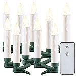 Lunartec LED-Outdoor-Weihnachtsbaum-Kerzen mit IR-Fernbedienung, 10er-Set, IP44 Lunartec