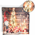 infactory Kuscheldecke mit Weihnachtsmotiv und 10 warmweißen LEDs, 150 x 140 cm infactory LED-Kuscheldecken für Weihnachten