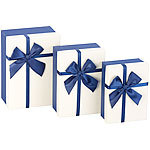 Your Design 6er-Set edle Geschenk-Boxen mit blauer Schleife, 3 verschiedene Größen Your Design Geschenkboxen