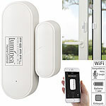 Luminea Home Control WLAN-Tür- und Fensteralarm mit weltweitem App-Zugriff, Sprachsteuerung Luminea Home Control WLAN-Tür & Fensteralarme