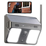 VisorTech Kabellose WLAN-IP-Kamera, Flutlicht, Full HD, Solarpanel, App, schwarz VisorTech Full-HD-WLAN-IP-Überwachungskameras mit LED-Flutlicht und Solarpanel