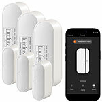 Luminea Home Control 3er-Set WLAN-Tür- & Fensteralarm mit App, für Alexa & Google Assistant Luminea Home Control WLAN-Tür & Fensteralarme 