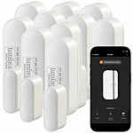 Luminea Home Control 10er-Set WLAN-Tür- & Fensteralarm, App, für Alexa & Google Assistant Luminea Home Control WLAN-Tür & Fensteralarme 