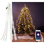 Lunartec WLAN-Tannenbaum-Überwurf-Lichterkette mit App, 6 Girlanden, 180 LEDs Lunartec WLAN-Weihnachtsbaum-Überwurf-Lichterketten mit App