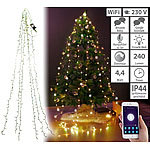 Lunartec WLAN-Tannenbaum-Überwurf-Lichterkette mit App, Versandrückläufer Lunartec WLAN-Weihnachtsbaum-Überwurf-Lichterketten mit App