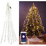 Lunartec WLAN-Tannenbaum-Überwurf-Lichterkette mit App, 8 Girlanden, 320 LEDs Lunartec WLAN-Weihnachtsbaum-Überwurf-Lichterketten mit App