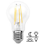 Luminea LED-Filament-Lampe mit Dämmerungssensor, E27, 8 W, 806 lm, warmweiß Luminea LED-Filament-Lampen mit Dämmerungssensor