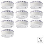 VisorTech Fotoelektrischer Rauchwarnmelder RWM-100 V2, EN 14604, 10er-Set VisorTech Rauchmelder