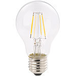Luminea LED-Filament-Birne, E, E27, 4 Watt, 470 Lumen, 345°, warmweiß, A60 Luminea LED-Filament-Tropfen E27 (warmweiß)