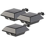 Lunartec Solar-LED-Dachrinnenleuchte, 160 lm, 2 W, PIR-Sensor, schwarz, 3er-Set Lunartec LED-Solar-Dachrinnenleuchten mit PIR-Sensoren & Nachtlicht-Funktion 