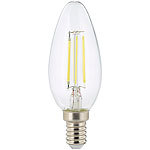 Luminea LED-Filament-Kerze, B35, E14, 470 lm, 4 W, 360°, 6.500 K Luminea LED-Filament-Kerzen, tageslichtweiß