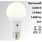 Luminea LED-Lampe mit D�mmerungssensor, E27, 12 W, 1.000 lm, warmwei� Luminea LED-Lampen mit D�mmerungssensoren