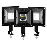 Lunartec 3er-Set Solar-LED-Dachrinnenleuchten, 6 SMD-LEDs, 20 lm, IP44, schwarz Lunartec