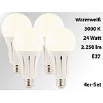 Luminea High-Power-LED-Lampe E27, 23 Watt, 2.400 Lumen, 3000 K, 4er-Set Luminea LED-Tropfen E27 (neutralweiß)
