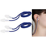 newgen medicals Transparente Gehörschutzstöpsel mit Lamellen, 2 Paar mit Kordel, 29 dB newgen medicals Ohrenstöpsel mit Kordeln