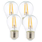 Luminea 4er-Set LED-Filament-Tropfen G45, E27, 470 Lumen, 4 W, 360°, warmweiß Luminea LED-Filament-Tropfen E27 (warmweiß)