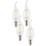 Luminea LED-Filament-Kerzen Ba35, E14, 470 lm, 4 W, 360�, 4er-Set Luminea LED-Filament-Kerzen, tageslichtwei&szlig;