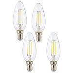 4er-Set LED-Filament-Kerzen B35, E14, 470 Lumen, 4 Watt, 360�, 6.500 K LED-Filament-Kerzen, tageslichtwei&szlig;