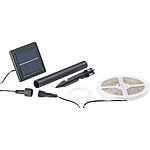 Lunartec 2er-Set Solar-LED-Streifen mit 180 warmweißen LEDs, wetterfest IP65 Lunartec