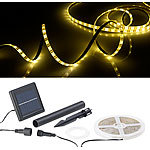 Lunartec 2er-Set Solar-LED-Streifen mit 180 warmweißen LEDs, wetterfest IP65 Lunartec Solar-LED-Streifen