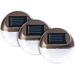 Lunartec 3er-Set Solar-LED-Zaunleuchte für Hauswand & Treppe, Versandrückläufer Lunartec Solar-LED-Zaunleuchten